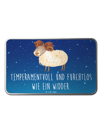 Mr. & Mrs. Panda Teedose Metall Sternzeichen Widder mit Spruch in Sternenhimmel Blau
