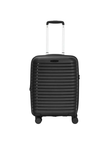 D&N Travel Line 4500+ - 4-Rollen-Kabinentrolley S 55 cm erw. (schwarz) in schwarz