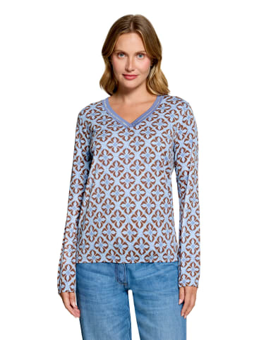 Betty Barclay Blusenshirt mit Gummizug in Blau/Braun