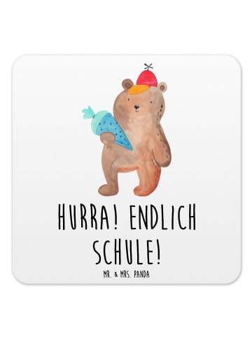 Mr. & Mrs. Panda Untersetzer Bär Schultüte mit Spruch in Weiß