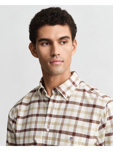 Gant Hemd in beige schoko - 0001
