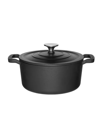 Maku Gusseisenkessel mit Deckel in Schwarz, Ø 20 cm