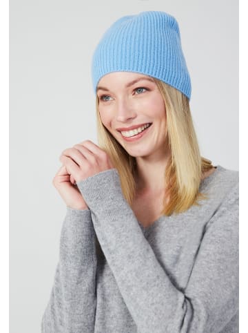 Style Republic Kaschmir Beanie fein gerippt in icy blue