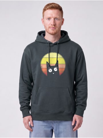 wat? Apparel Sweatshirt Sunset Cat in India Ink Grey