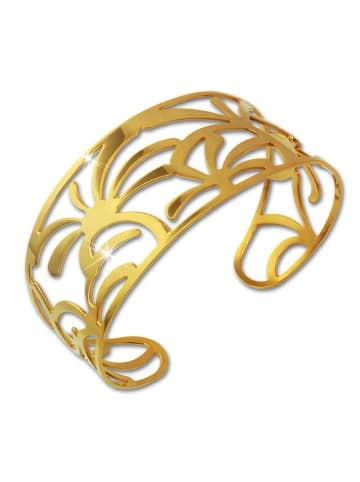 Amello Armband Edelstahl, 333er Gelb Gold Palmen