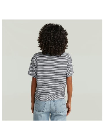 G-Star Raw T-Shirt in white-petrol stripe