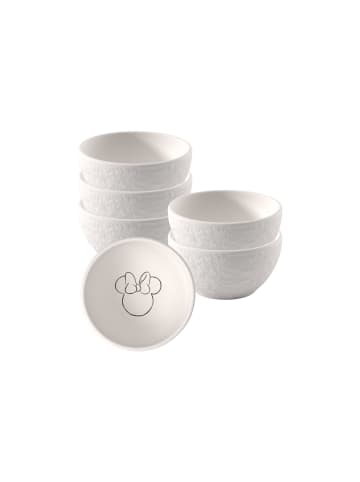 Villeroy & Boch 6er Set Dipschalen Manufacture Rock Blanc - Mickey Mouse in ø 7,7 cm in weiß