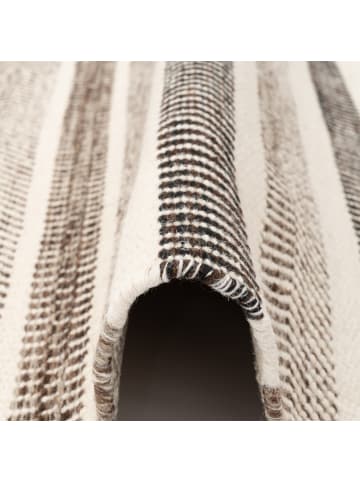 Pergamon Natur Teppich Wolle Rana  Streifen in Beige Braun