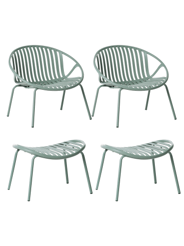 Beliani 4er-Set Cocktailsessel CASPERIA in Grün