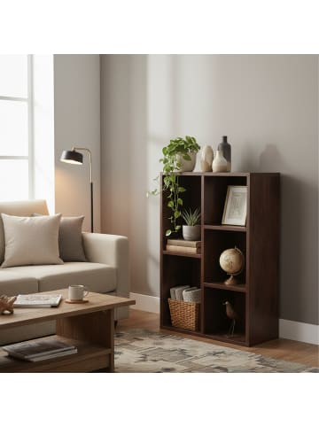 relaxdays Bücherregal in Braun - (B)50 x (H)80 x (T)24 cm