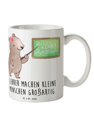 Mr. & Mrs. Panda Kaffeetasse Lehrer Großartig mit Spruch in Weiß