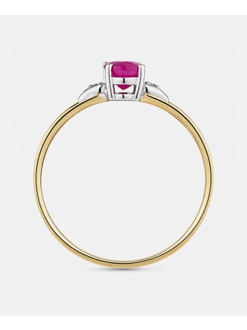 Diamant L'éternel Ring, mit Rubin, 375 Gelbgold
