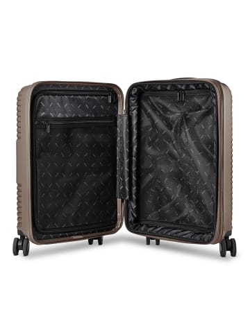 Redolz Essentials 17 2.0 4 Rollen Kabinentrolley 55 cm Laptopfach mit Dehnfalte in taupe