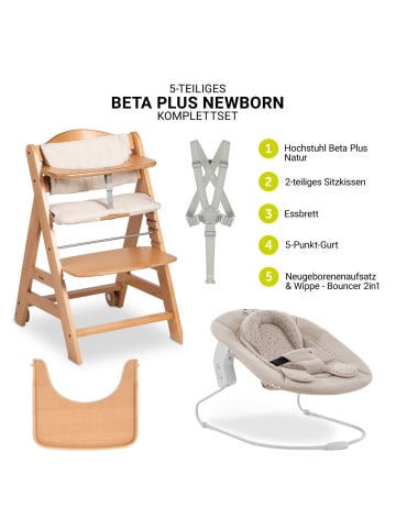 Hauck Beta Plus Natural 5-tlg. Newborn Set - Hochstuhl in beige
