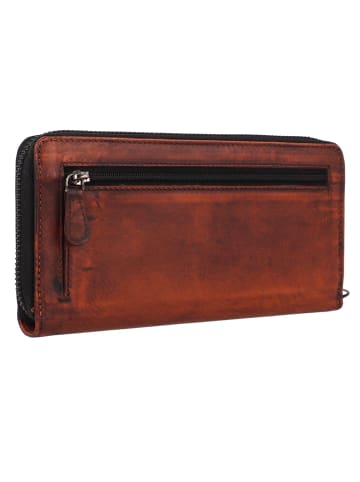Greenburry Destressed Geldbörse RFID Schutz Leder 19 cm in rusty orange