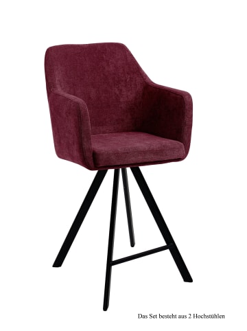 58 aufm Kessel THEKENSTUHL (2er-Set) Delilah 57x104x60 Schwarz/Marsala