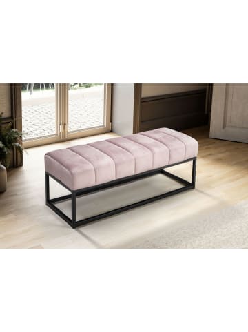 FineBuy Sitzbänk in Rosa / Samt / 108x40x40