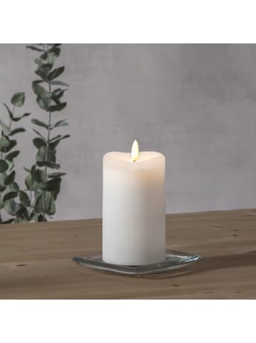 STAR Trading LED Kerze Echtwachs mit Timer  H: 14cm weiß