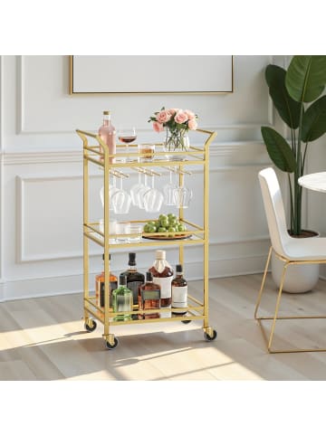 VASAGLE Servierwagen Baris in Goldfarben - (B)46.8 x (H)92 x (T)30 cm