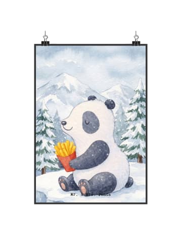 Mr. & Mrs. Panda Poster Panda Winter Pommes Design ohne Spruch in Weiß