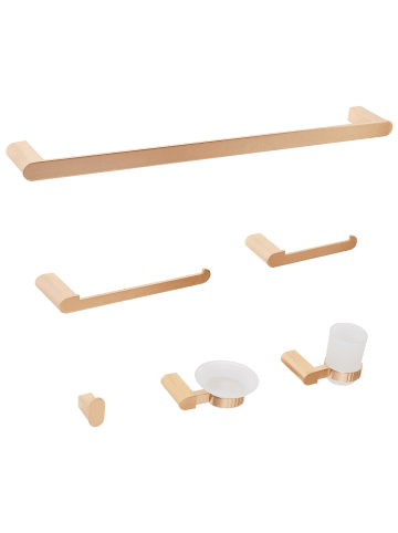 Beliani 6-tlg Badaccessoires Set PARACAS in Gold