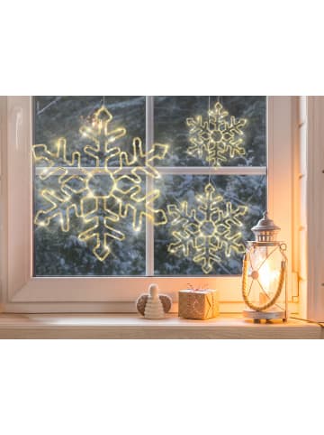 Beliani 3-tlg LED Deko LOHELA in Silber