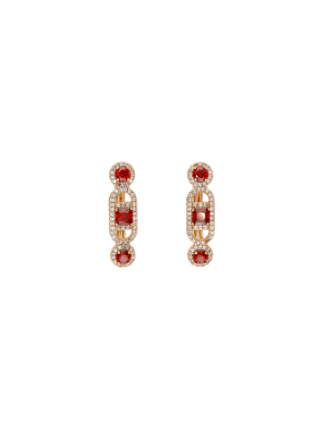 NAEMI Women Earrings in Rose Gold Red