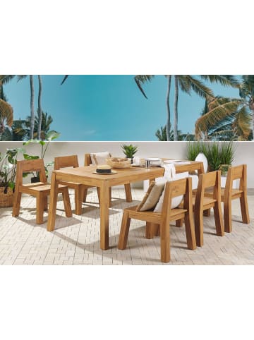 Beliani 7-tlg Gartentisch Set LIVORNO in Braun