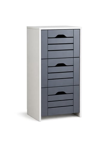 VCM  Midischrank mit drei Schubladen Flonali 76x38x28 in Weiß / Anthrazit