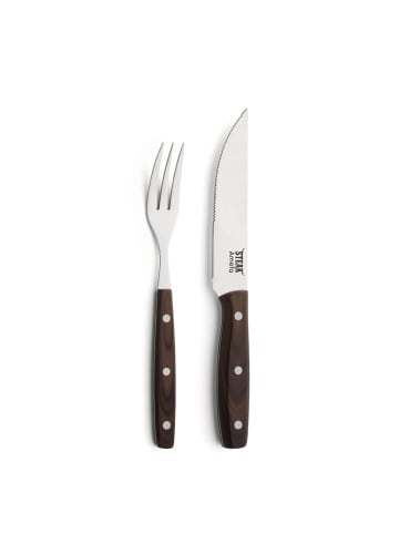 Amefa 4-tlg. Steakbesteck Set PORTERHOUSE in braun