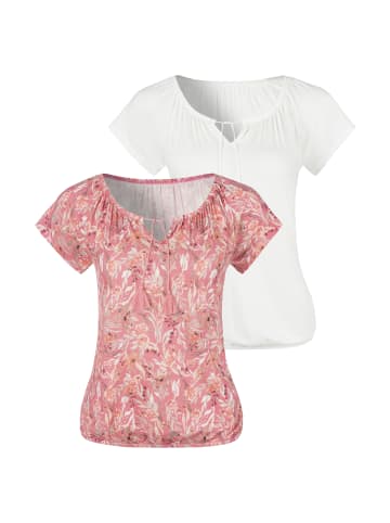 Vivance T-Shirt in koralle-bedruckt, creme