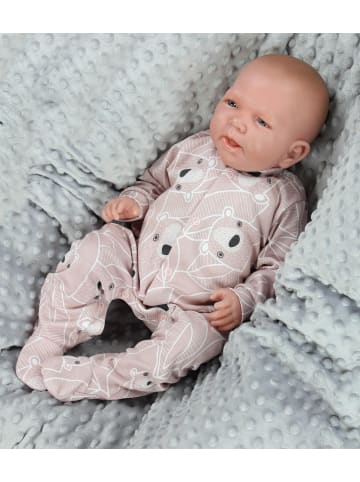 TupTam Baby Mädchen Schlafstrampler mit Fuß 3er Pack in rosa/weiß