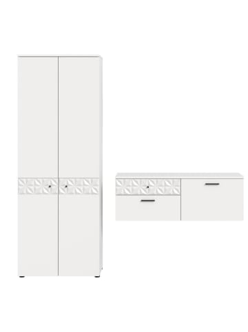 ebuy24 Garderobenmöbel Prisma Weiß 195 x 34 cm