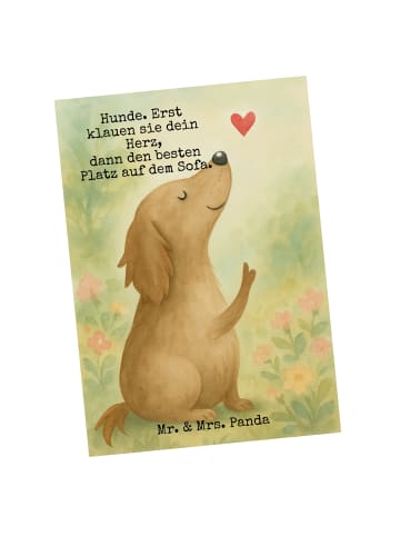Mr. & Mrs. Panda Postkarte Hund Liebe Design mit Spruch in Weiß