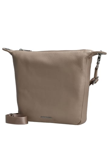 Mandarina Duck Mellow Leather - Schultertasche 28 cm (nero) in warm taupe