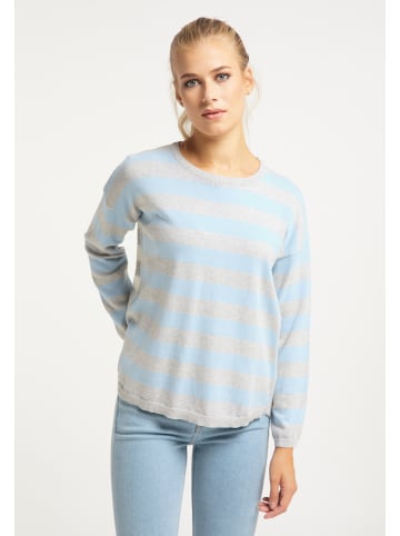 usha BLUE LABEL Feinstrickpullover in Blau Grau