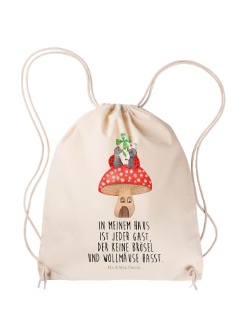 Mr. & Mrs. Panda Baumwolltasche Marienkäfer Fliegenpilz mit Spruch in Creme