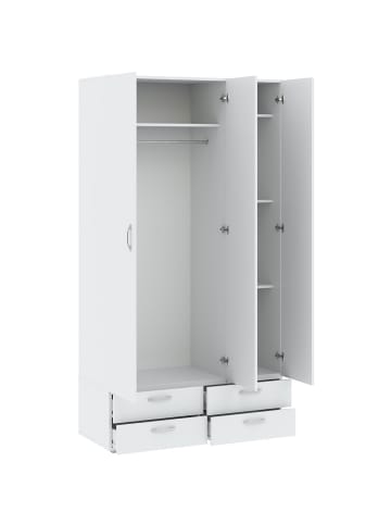 Feldmann-Wohnen Kleiderschrank mit Untersatz Basic weiß 110,7 / 52 / 214cm