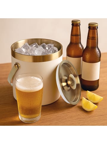 relaxdays Eiswürfelbehälter in Weiß/ Gold - 1,5 Liter
