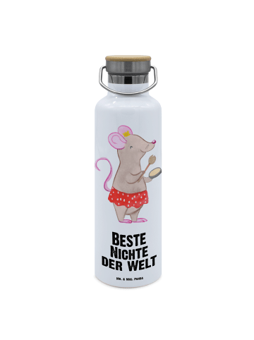 Mr. & Mrs. Panda Wasserflasche Maus Beste Nichte der Welt mit Sp... in Weiß