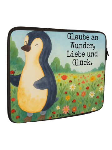 Mr. & Mrs. Panda Hülle Laptop Pinguin Marienkäfer Design mit Spruch in Weiß