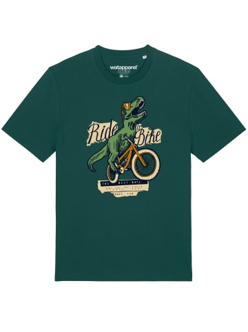 wat? Apparel T-Shirt T-Rex Fahrrad in Dunkelgrün