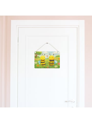 Mr. & Mrs. Panda holzbild Biene Verliebt Design ohne Spruch in Weiß