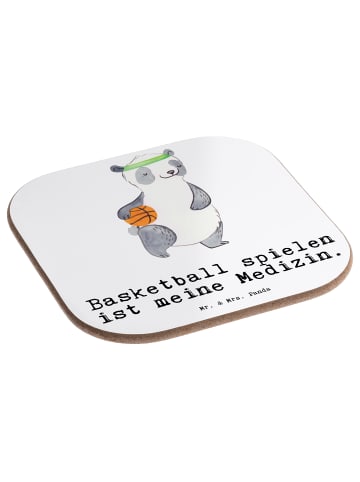 Mr. & Mrs. Panda Untersetzer Panda Basketball mit Spruch in Weiß
