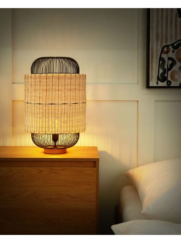 Beliani Tischleuchten TANGANYIKA in /Schwarz/Beige - (W) 35 x (H) 55 x (L) 35 cm