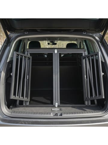 relaxdays Auto-Hundebox in Schwarz - (B)90 x (H)64 x (T)82 cm