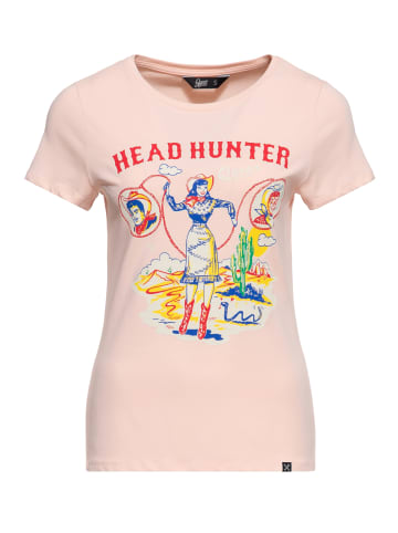 Queen Kerosin Queen Kerosin Print T-Shirt Head Hunter in rosa