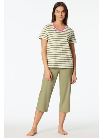 Schiesser Schlafanzug 3/4, kurzarm in Linde