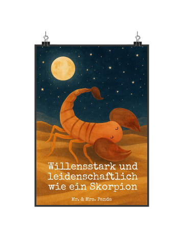 Mr. & Mrs. Panda Poster Sternzeichen Skorpion Design mit Spruch in Weiß