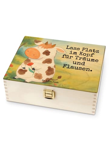 Mr. & Mrs. Panda Teekasten Kuh Design mit Spruch in Weiß